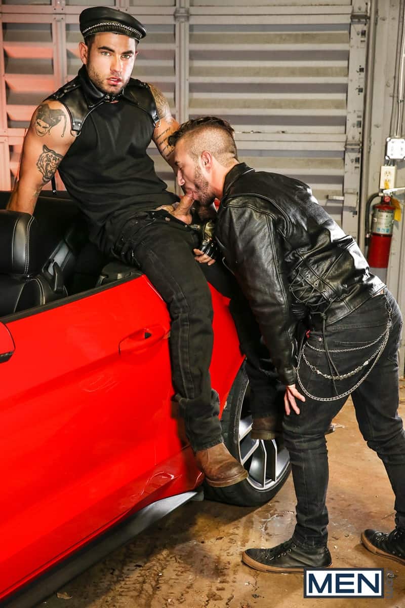 Vadim Black Grant Ryan strip nude sexy dudes sucking huge cocks off Men 008 gay porn pictures gallery - Vadim Black and Grant Ryan strip out of their leather driving gear sucking each other’s huge cocks off